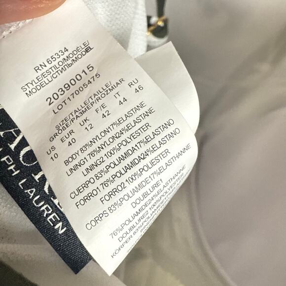 Lauren Ralph Lauren Tropic Monotone Floral High Neck One Piece Swimsuit 10 - Picture 11 of 12